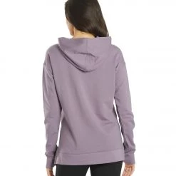 CLOTHING Everyday Yoga Diverse Solid Hi-Low Hooded Sweatshirt Purple Taupe