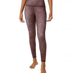 CLOTHING Beyond Yoga Lux High Waisted 7/8 Yoga Leggings Rosewood Brown Dappled Dots