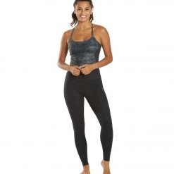 CLOTHING Beyond Yoga Spacedye Printed Slim Racerback Cropped Tank Silver Mist Striped Dye