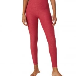 NEW ARRIVALS Beyond Yoga Spacedye High Waisted Caught In The Midi 7/8 Yoga Leggings Currant Red Heather
