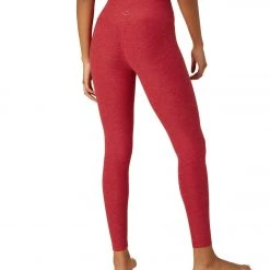 NEW ARRIVALS Beyond Yoga Spacedye High Waisted Caught In The Midi 7/8 Yoga Leggings Currant Red Heather