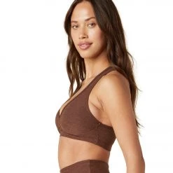 Beyond Yoga Spacedye Lift Your Spirits Yoga Sports Bra Mahogany Brown Heather CLOTHING