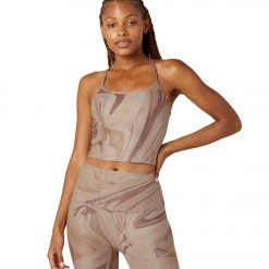 Beyond Yoga Spacedye Printed Slim Racerback Cropped Tank Chai Marble