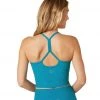 NEW ARRIVALS Beyond Yoga Spacedye Slim Racerback Cropped Tank Cerulean Blue Heather