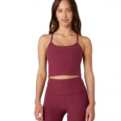 Beyond Yoga Spacedye Slim Racerback Cropped Tank Garnet Red Heather NEW ARRIVALS