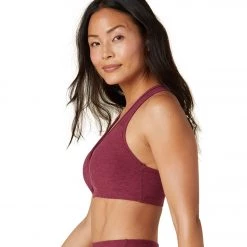 Beyond Yoga Spacedye Lift Your Spirits Yoga Sports Bra Garnet Red Heather