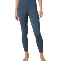 Beyond Yoga Heather Rib High Waisted 7/8 Yoga Leggings Mineral Blue Heather Rib