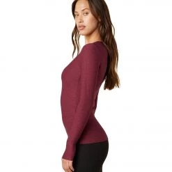 Beyond Yoga Featherweight Spacedye Classic Crew Pullover Garnet Red Heather NEW ARRIVALS