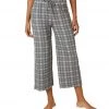 Beyond Yoga Wide Leg Easy Cropped Sweatpant Light Heather Gray Plaid CLOTHING