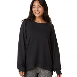 Beyond Yoga Cozy Fleece Saturday Oversized Pullover Black CLOTHING