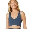 Beyond Yoga Remix Ribbed Bra Mineral Blue Heather Rib