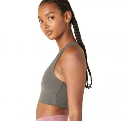 CLOTHING Beyond Yoga Remix Ribbed Bra Smoke Gray Heather