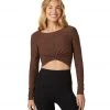 Beyond Yoga Featherweight Twist Of Fate Pullover Mahogany Brown Heather CLOTHING 2 Beyond Yoga Featherweight Twist Of Fate Pullover Mahogany Brown Heather CLOTHING
