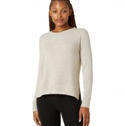 CLOTHING Beyond Yoga Side Slit Long Sleeve Pullover Oatmeal
