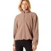 Beyond Yoga Straight Hem Quarter Zip Pullover Sepia Brown CLOTHING 1 Beyond Yoga Straight Hem Quarter Zip Pullover Sepia Brown CLOTHING