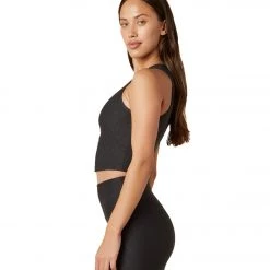 Beyond Yoga Quilted Cropped Tank Jet Black Quilted CLOTHING