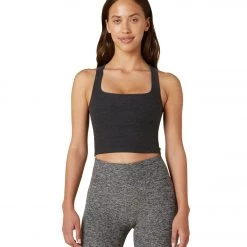 CLOTHING Beyond Yoga Square Neck Cropped Tank Darkest Night