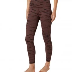 Beyond Yoga High Waisted Midi Legging Rosewood Brown Jacquard CLOTHING