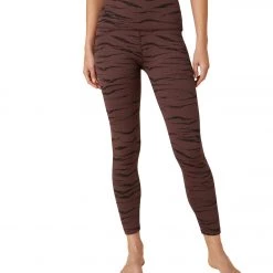 Beyond Yoga High Waisted Midi Legging Rosewood Brown Jacquard CLOTHING