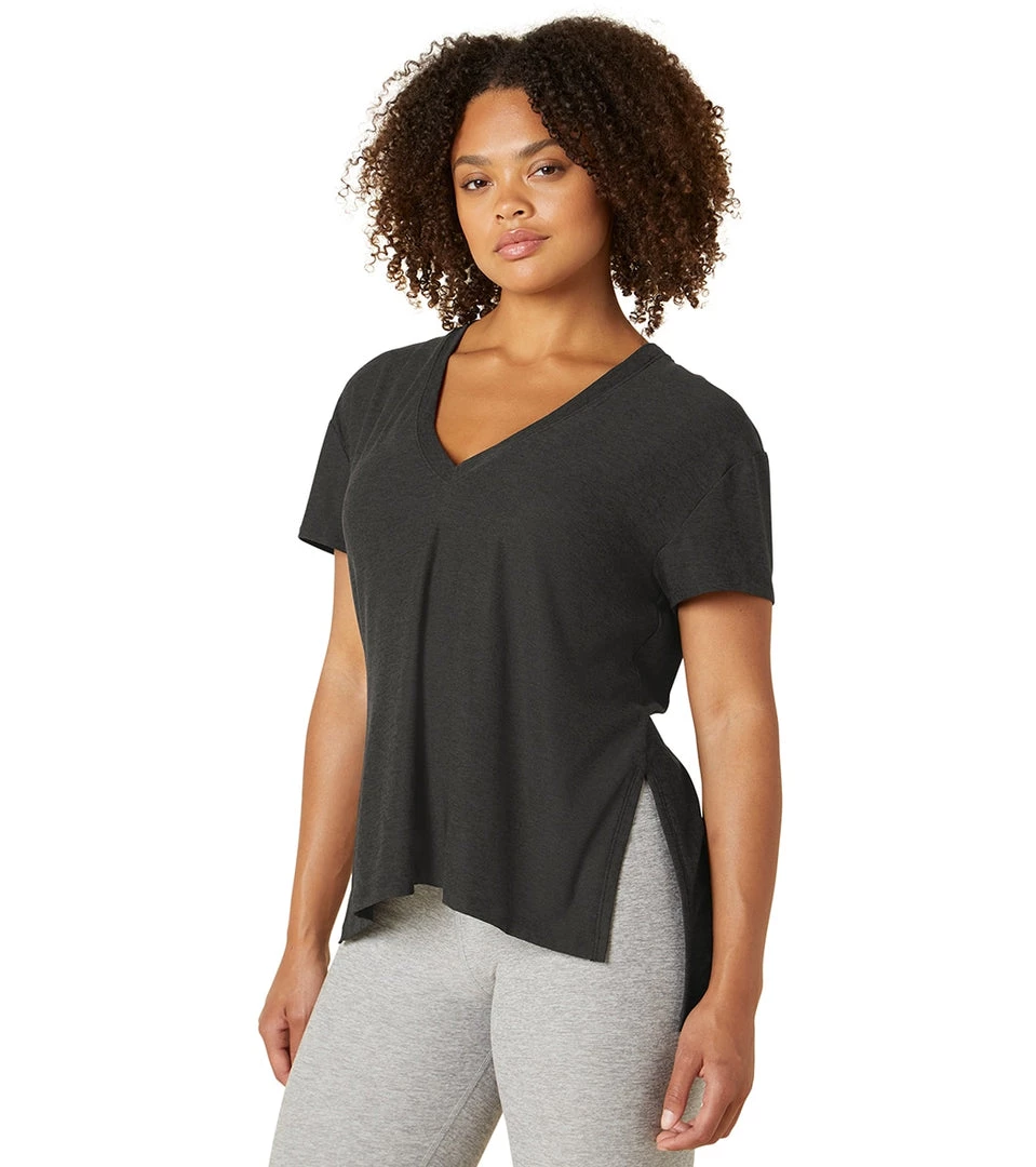 NEW ARRIVALS Beyond Yoga Split Up Long Tee Darkest Night 4 NEW ARRIVALS Beyond Yoga Split Up Long Tee Darkest Night