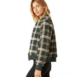 Beyond Yoga Sherpashell Off The Grid Bomber Jacket Forest Green Plaid NEW ARRIVALS