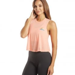 Spiritual Gangster Horizon Crop Tank Flamingo