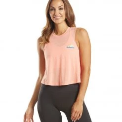 Spiritual Gangster Horizon Crop Tank Flamingo