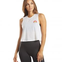 CLOTHING Spiritual Gangster Sun Active Crop Tank White