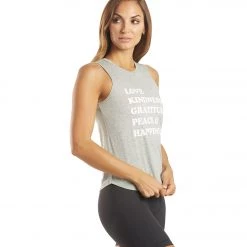CLOTHING Spiritual Gangster Happiness Muscle Tank Heather Gray