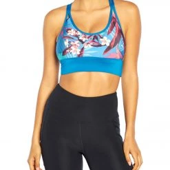 Marika Brooklyn Yoga Sports Bra Vallarta Blue Aloha Mix