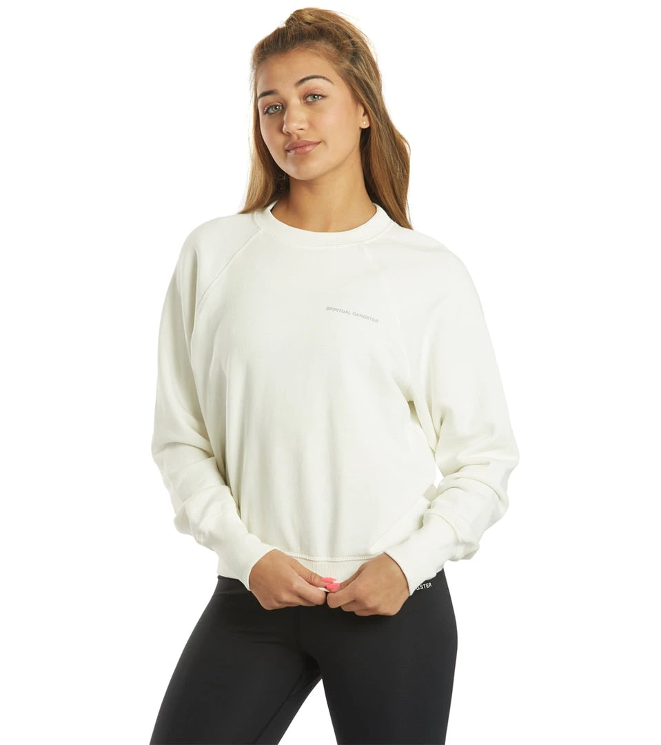 Spiritual Gangster Bridget Raglan Pullover Stone CLOTHING 3 Spiritual Gangster Bridget Raglan Pullover Stone CLOTHING