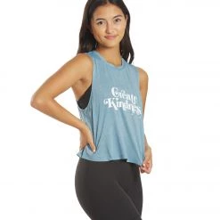 CLOTHING Spiritual Gangster Kindness Active Crop Tank Seascape