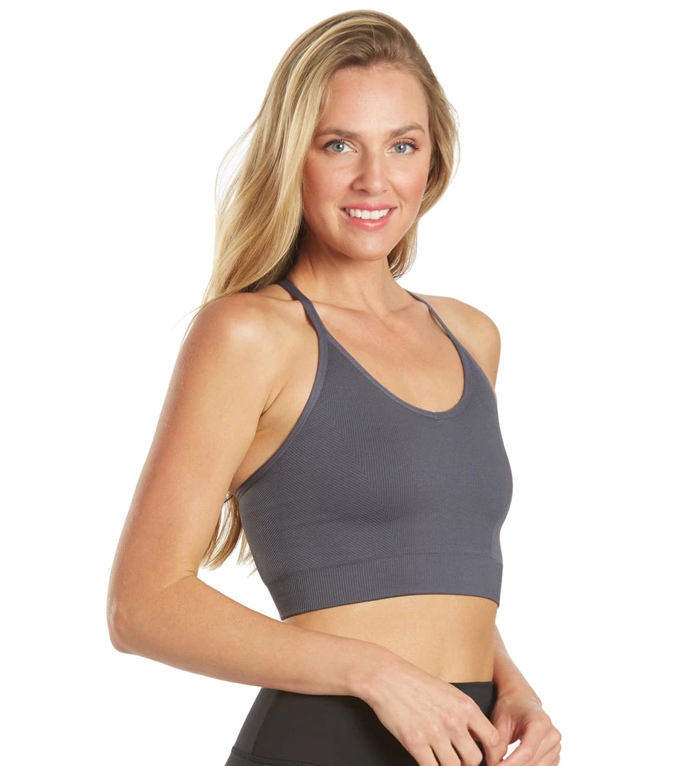 Spiritual Gangster Icon T-Back Sports Bra Slate 5 Spiritual Gangster Icon T-Back Sports Bra Slate