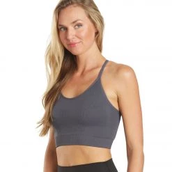 Spiritual Gangster Icon T-Back Sports Bra Slate 13 Spiritual Gangster Icon T-Back Sports Bra Slate