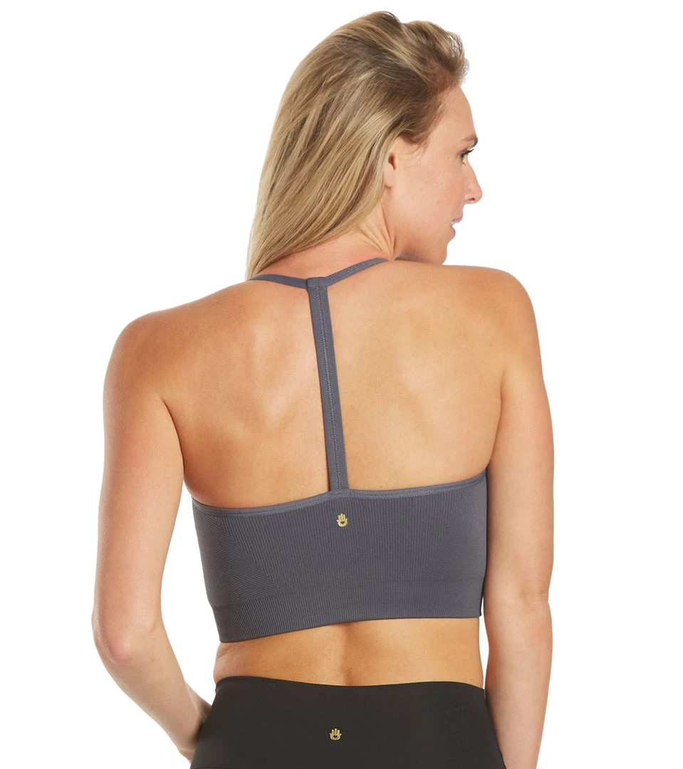 Spiritual Gangster Icon T-Back Sports Bra Slate 9 Spiritual Gangster Icon T-Back Sports Bra Slate