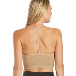 Spiritual Gangster Icon T-Back Sports Bra Camel CLOTHING