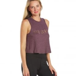 CLOTHING Spiritual Gangster Stay Gold Crop Tank Blackberry 10 CLOTHING Spiritual Gangster Stay Gold Crop Tank Blackberry