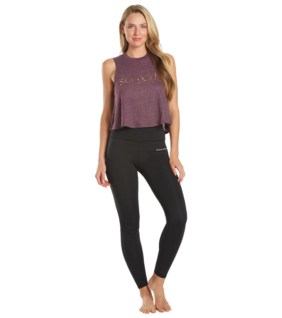 CLOTHING Spiritual Gangster Stay Gold Crop Tank Blackberry 6 CLOTHING Spiritual Gangster Stay Gold Crop Tank Blackberry