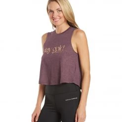 CLOTHING Spiritual Gangster Stay Gold Crop Tank Blackberry 13 CLOTHING Spiritual Gangster Stay Gold Crop Tank Blackberry