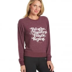 Spiritual Gangster Hustle Crew Neck Savasana Pullover Blackberry CLOTHING 10 Spiritual Gangster Hustle Crew Neck Savasana Pullover Blackberry CLOTHING