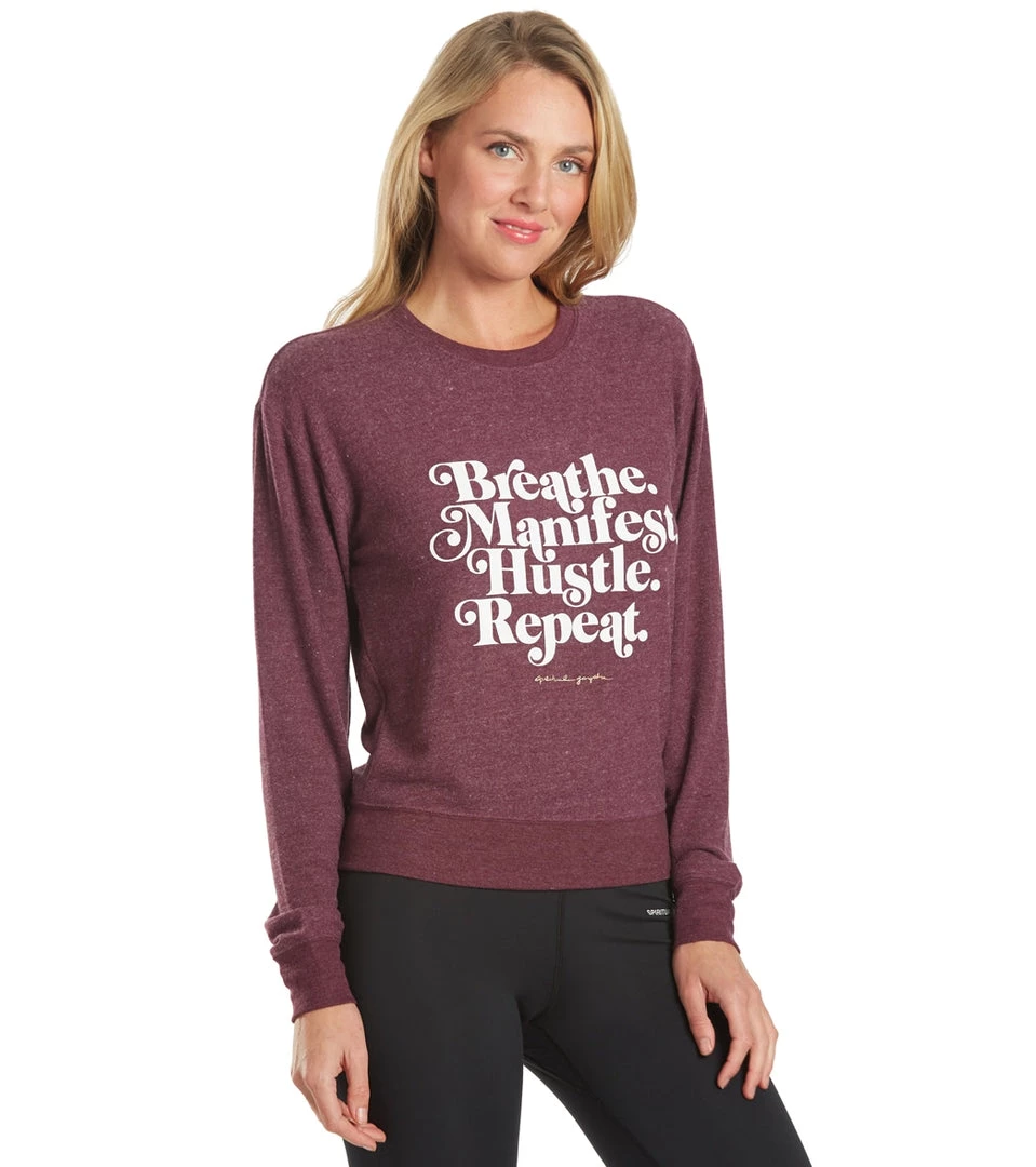 Spiritual Gangster Hustle Crew Neck Savasana Pullover Blackberry CLOTHING 4 Spiritual Gangster Hustle Crew Neck Savasana Pullover Blackberry CLOTHING