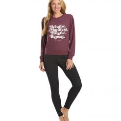 Spiritual Gangster Hustle Crew Neck Savasana Pullover Blackberry CLOTHING 12 Spiritual Gangster Hustle Crew Neck Savasana Pullover Blackberry CLOTHING