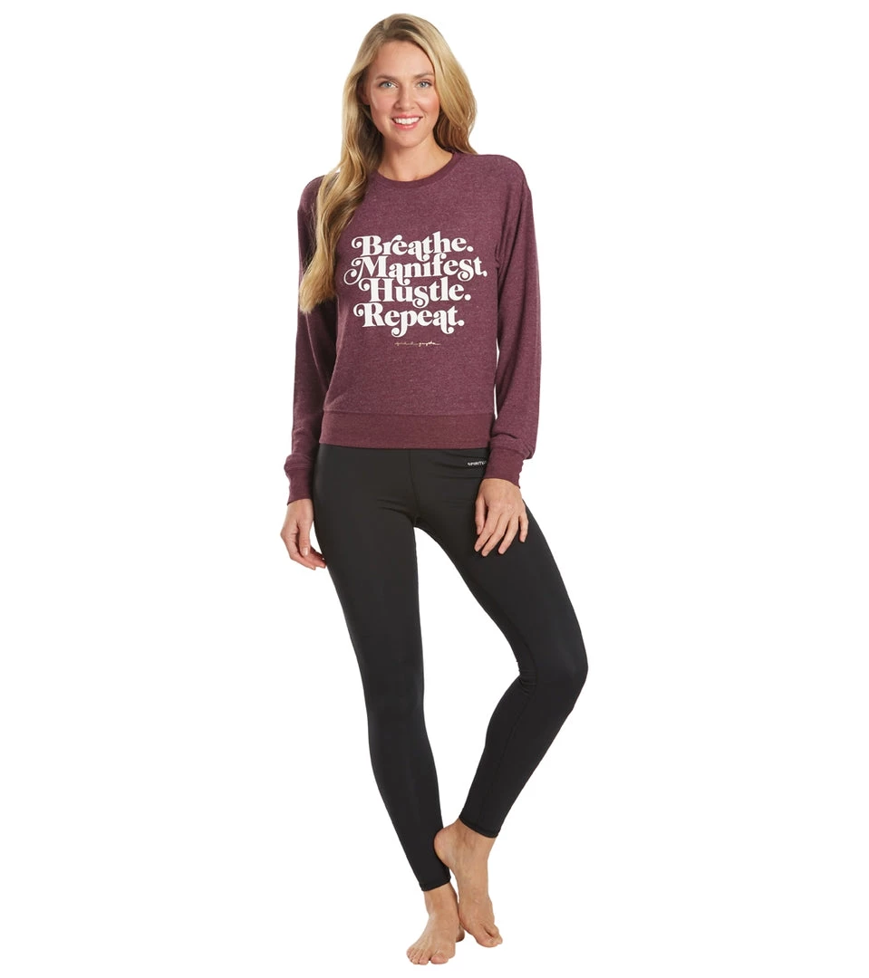 Spiritual Gangster Hustle Crew Neck Savasana Pullover Blackberry CLOTHING 6 Spiritual Gangster Hustle Crew Neck Savasana Pullover Blackberry CLOTHING