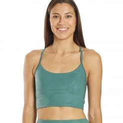 Marika Ivy Sports Bra Blue Spruce Wildflower Emboss CLOTHING