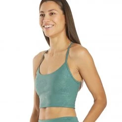 Marika Ivy Sports Bra Blue Spruce Wildflower Emboss CLOTHING