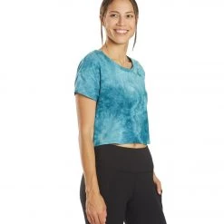 Marika Tie Dye Boxy Crop Blue Spruce Spiral Tie Dye CLOTHING