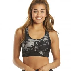 CLOTHING Marika Phillip Sport Bra Black Ink Tie Dye