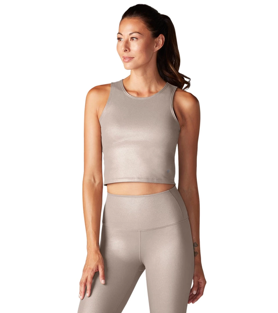 Tavi Crop Yoga Tank Gold Metallic CLOTHING 3 Tavi Crop Yoga Tank Gold Metallic CLOTHING