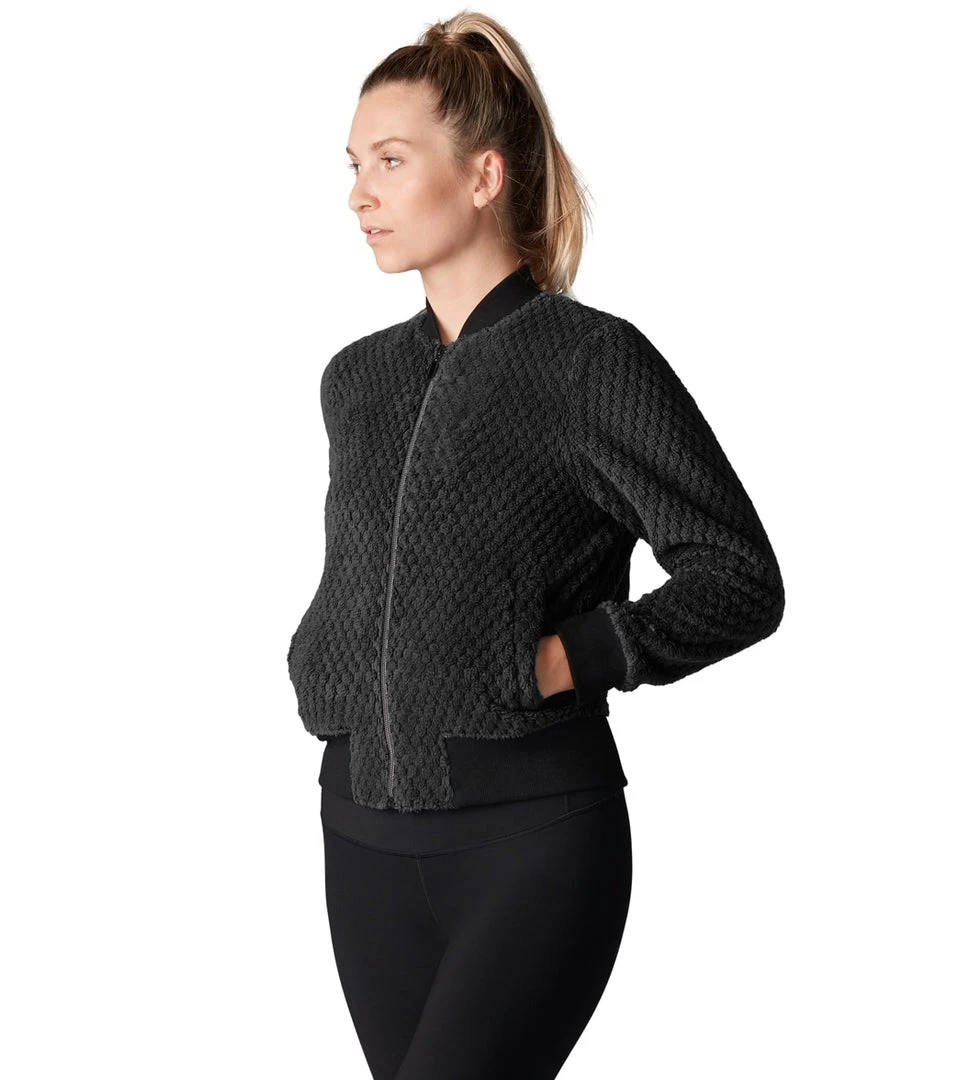 CLOTHING Tavi Cozy Bomber Jacket Ebony 4 CLOTHING Tavi Cozy Bomber Jacket Ebony