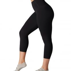 Tavi High Waisted Crop Yoga Leggings Ebony